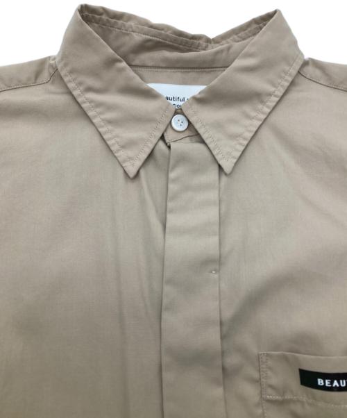 beautiful people（ビューティフルピープル）beautiful people (ビューティフルピープル) ロゴ長袖シャツ ベージュ サイズ:Mの古着・服飾アイテム