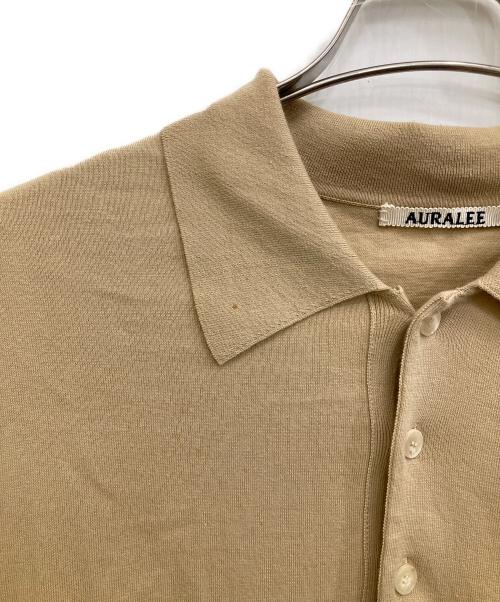 AURALEE（オーラリー）AURALEE (オーラリー) SUPER HIGH GAUGE COTTON KNIT POLO SHIRT ベージュ サイズ:4の古着・服飾アイテム