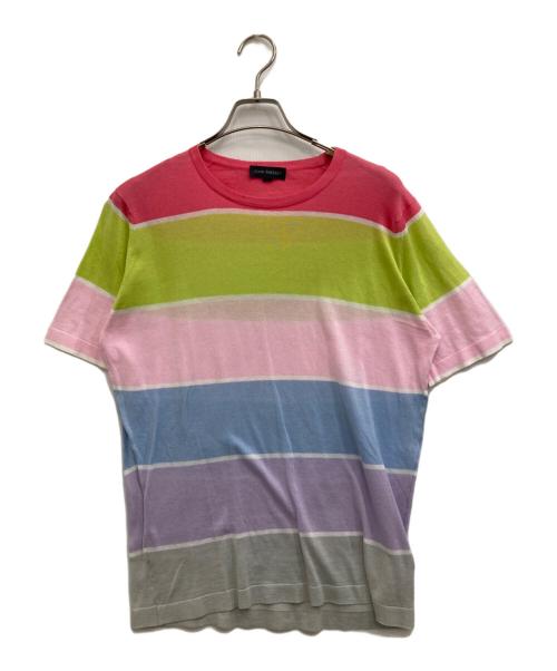 JOHN SMEDLEY（ジョンスメドレー）JOHN SMEDLEY (ジョンスメドレー) 半袖コットンニット マルチカラー サイズ:Mの古着・服飾アイテム