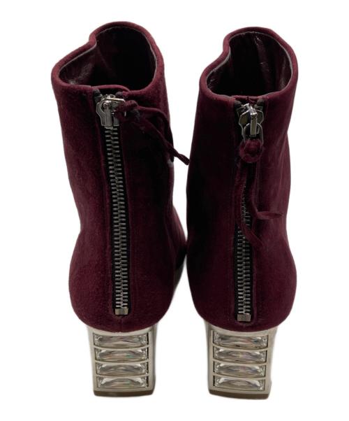 MIU MIU（ミュウミュウ）MIU MIU (ミュウミュウ) スウェードショートブーツ パープル サイズ:37 1/2の古着・服飾アイテム