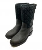 CHANELシャネル）の古着「キルティングブーツ」｜オリーブ