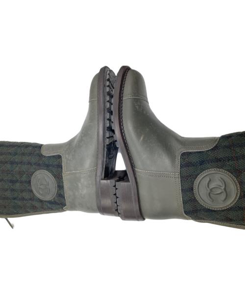 CHANEL（シャネル）CHANEL (シャネル) キルティングブーツ オリーブ サイズ:37の古着・服飾アイテム