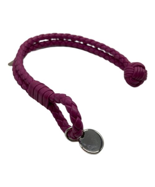 BOTTEGA VENETA（ボッテガベネタ）BOTTEGA VENETA (ボッテガベネタ) イントレチャートブレスレット パープルの古着・服飾アイテム