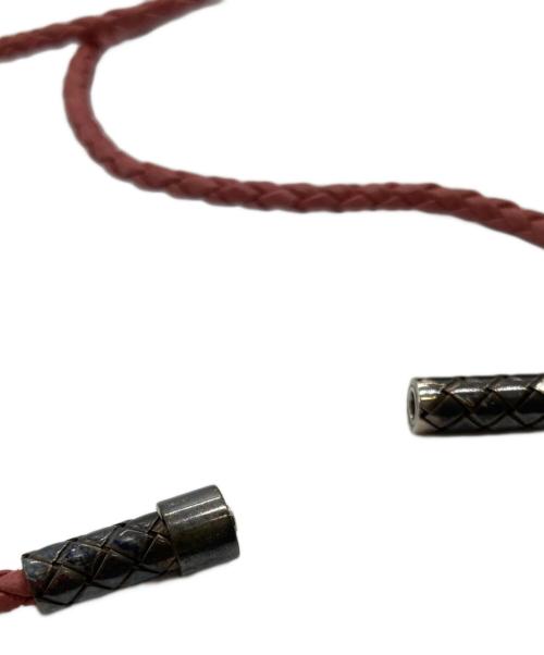 BOTTEGA VENETA（ボッテガベネタ）BOTTEGA VENETA (ボッテガベネタ) イントレチャートレザーコードネックレス ピンクの古着・服飾アイテム