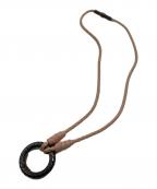 BOTTEGA VENETAボッテガベネタ）の古着「イントレチャートレザーコードネックレス」｜ライトピンク