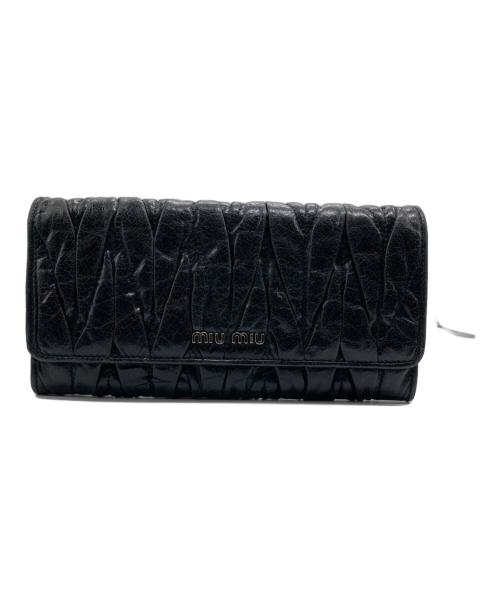 MIU MIU（ミュウミュウ）MIU MIU (ミュウミュウ) マテラッセロングウォレット ブラックの古着・服飾アイテム