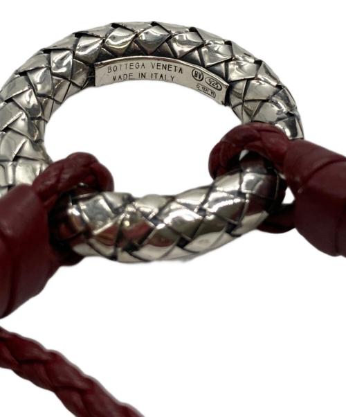 BOTTEGA VENETA（ボッテガベネタ）BOTTEGA VENETA (ボッテガベネタ) イントレチャートレザーコードネックレス レッドの古着・服飾アイテム
