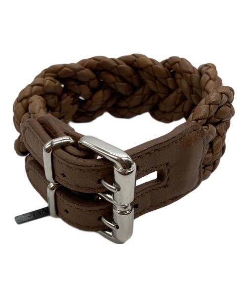 BOTTEGA VENETA（ボッテガベネタ）BOTTEGA VENETA (ボッテガベネタ) イントレチャートブレスレット ベージュの古着・服飾アイテム