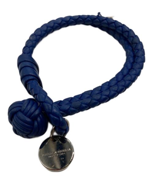 BOTTEGA VENETA（ボッテガベネタ）BOTTEGA VENETA (ボッテガベネタ) イントレチャートブレスレット ブルーの古着・服飾アイテム