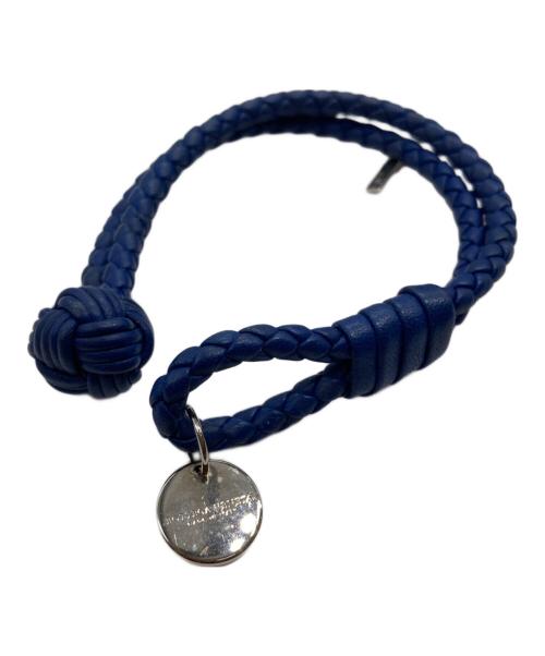 BOTTEGA VENETA（ボッテガベネタ）BOTTEGA VENETA (ボッテガベネタ) イントレチャートブレスレット ブルーの古着・服飾アイテム