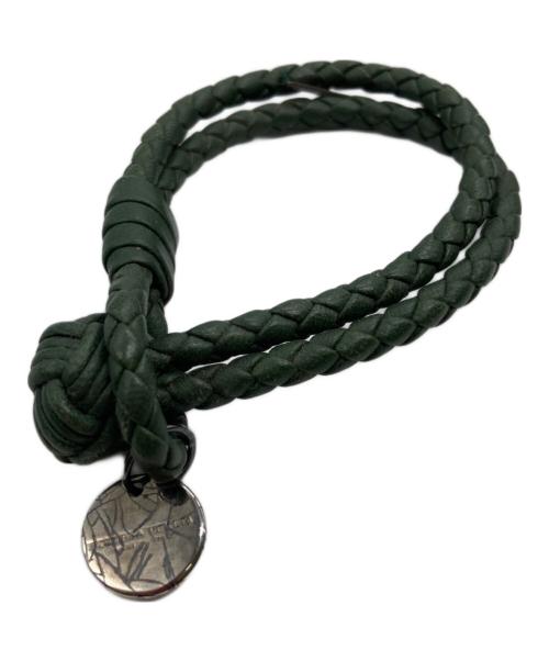 BOTTEGA VENETA（ボッテガベネタ）BOTTEGA VENETA (ボッテガベネタ) イントレチャートブレスレット グリーンの古着・服飾アイテム