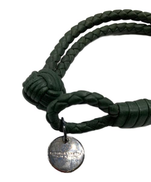 BOTTEGA VENETA（ボッテガベネタ）BOTTEGA VENETA (ボッテガベネタ) イントレチャートブレスレット グリーンの古着・服飾アイテム