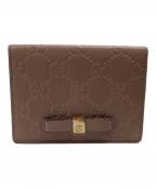 GUCCIグッチ）の古着「リボンパスケース」｜ピンク