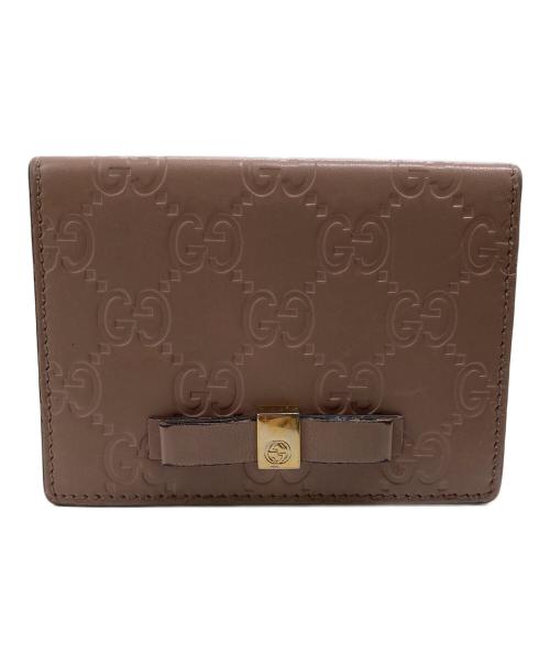 GUCCI（グッチ）GUCCI (グッチ) リボンパスケース ピンクの古着・服飾アイテム