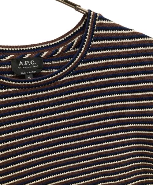 A.P.C.（アーペーセー）A.P.C. (アーペーセー) 半袖ニット ブラウン サイズ:XLの古着・服飾アイテム