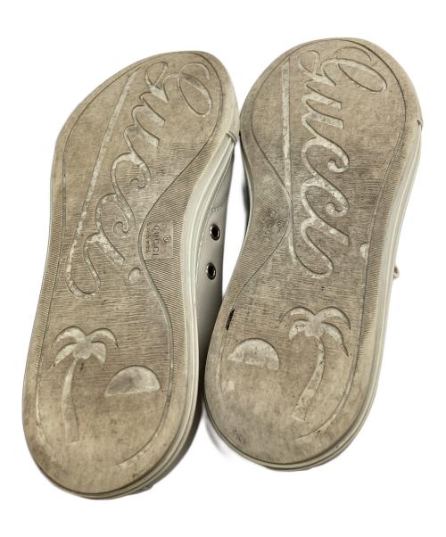 GUCCI（グッチ）GUCCI (グッチ) レザースニーカー ベージュ サイズ:SIZE 71/2の古着・服飾アイテム