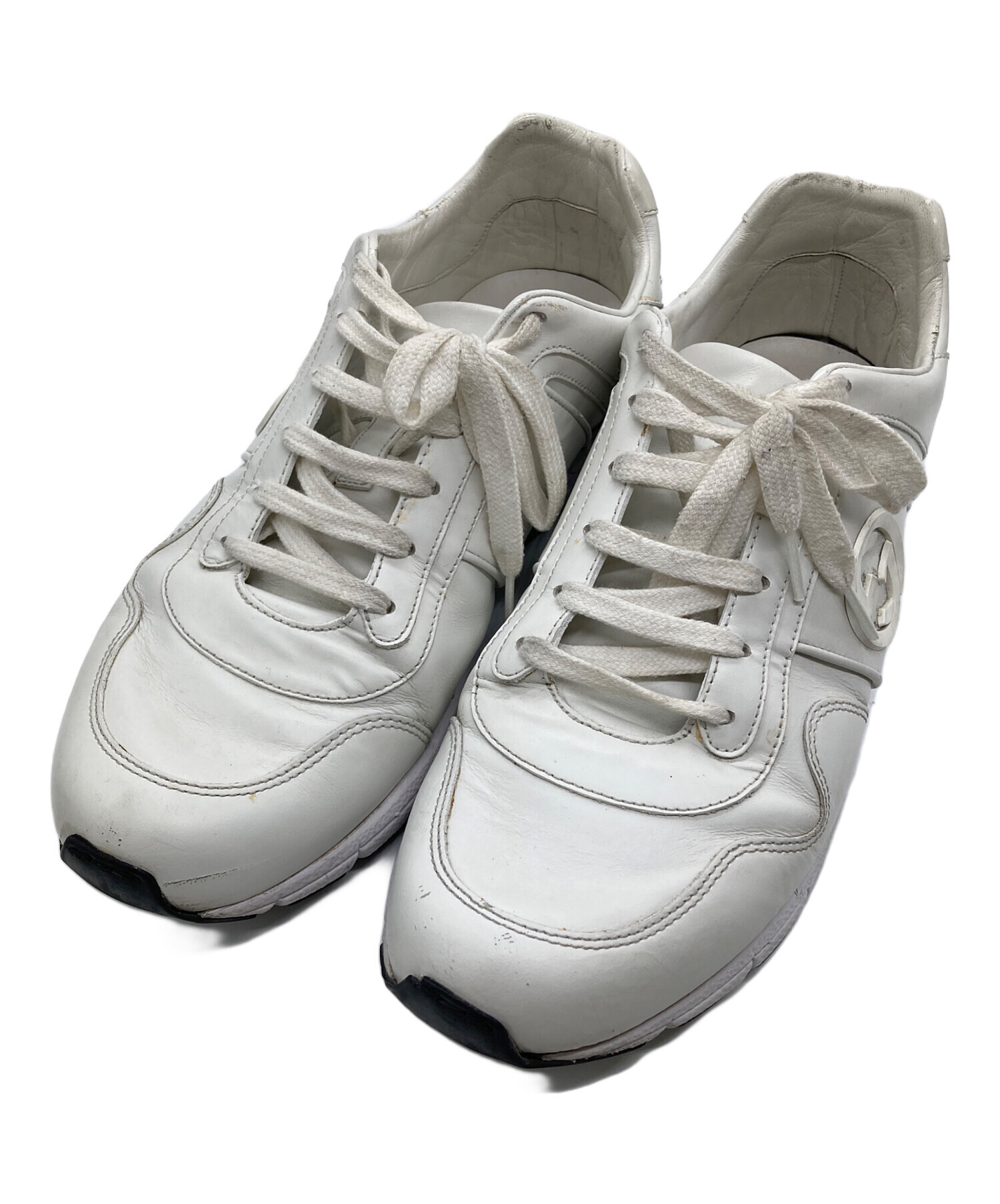 新品同様　極美品　GUCCI グッチ　インターロッキング　スニーカー　23.5㎝ GUCCI (グッチ) インターロッキングG レザー スニーカー