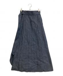 HYKE（ハイク）の古着「CHAMBRAY PLEATED SKIRT」｜インディゴ
