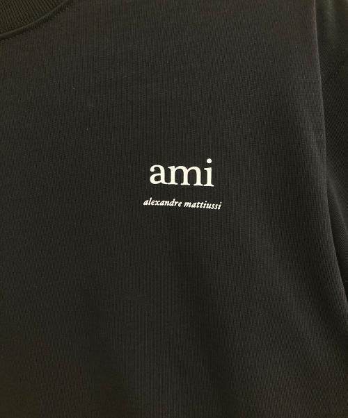 ami（アミ）ami (アミ) ロゴTシャツ ブラック サイズ:M 未使用品の古着・服飾アイテム
