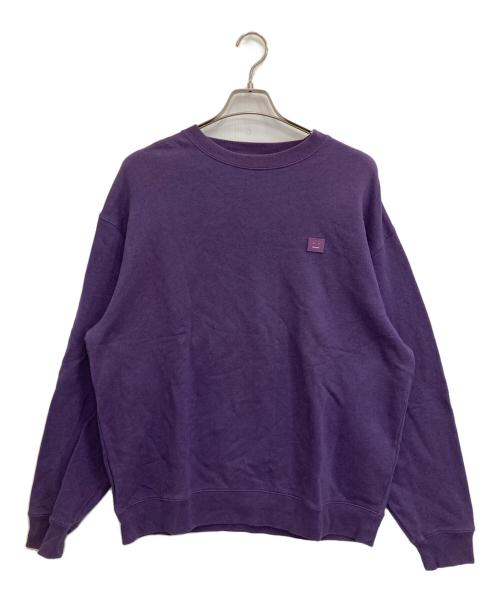 Acne studios（アクネ ストゥディオス）ACNE STUDIOS (アクネ ストゥディオス) Faceパッチロゴスウェット パープル サイズ:Mの古着・服飾アイテム
