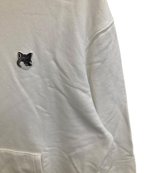 maison kitsune（メゾンキツネ）MAISON KITSUNE (メゾンキツネ) フォックスヘッド パッチ レギュラー フーディ ホワイト サイズ:Lの古着・服飾アイテム