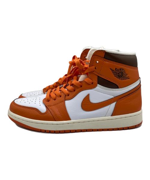 NIKE（ナイキ）NIKE (ナイキ) WMNS AIR JORDAN 1 RETRO HIGH OG オレンジ×ホワイト サイズ:27.5の古着・服飾アイテム