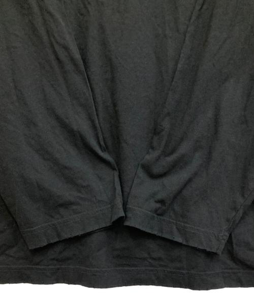 BALENCIAGA（バレンシアガ）BALENCIAGA (バレンシアガ) ネックロゴ刺繍ダメージ加工カットソー ブラック サイズ:1の古着・服飾アイテム