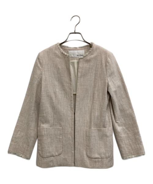 Whim Gazette（ウィムガゼット）Whim Gazette (ウィムガゼット) ノーカラージャケット ベージュ サイズ:Fの古着・服飾アイテム