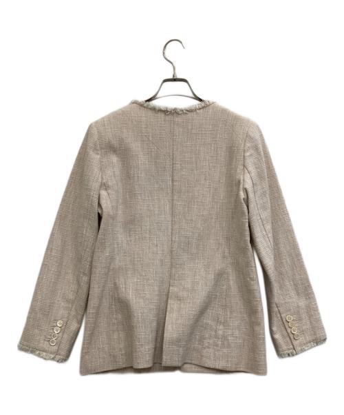 Whim Gazette（ウィムガゼット）Whim Gazette (ウィムガゼット) ノーカラージャケット ベージュ サイズ:Fの古着・服飾アイテム
