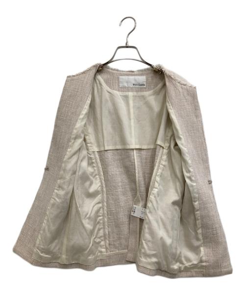 Whim Gazette（ウィムガゼット）Whim Gazette (ウィムガゼット) ノーカラージャケット ベージュ サイズ:Fの古着・服飾アイテム