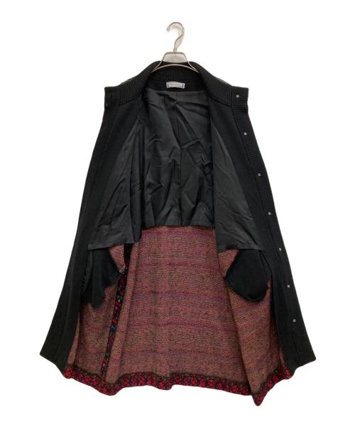 Yves Saint Laurent（イヴサンローラン）Yves Saint Laurent (イヴサンローラン) ウール混総柄ニットカーディガン ブラック サイズ:Mの古着・服飾アイテム