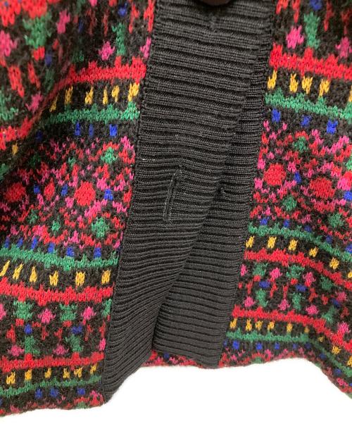 Yves Saint Laurent（イヴサンローラン）Yves Saint Laurent (イヴサンローラン) ウール混総柄ニットカーディガン ブラック サイズ:Mの古着・服飾アイテム