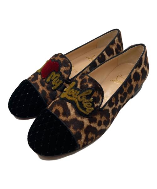 Christian Louboutin（クリスチャン・ルブタン）Christian Louboutin (クリスチャン・ルブタン) MY LOVE FLAT VELVET オペラシューズ ベージュ サイズ:37の古着・服飾アイテム