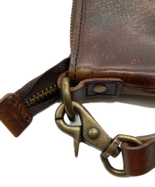 SLOW（スロウ）SLOW (スロウ) レザーショルダーバッグ ブラウンの古着・服飾アイテム