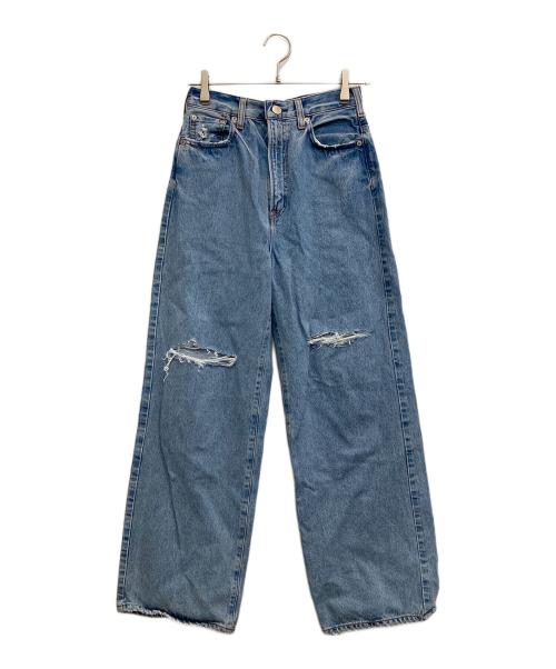 NEEDBY heritage（ニードバイヘリテージ）NEEDBY heritage (ニードバイヘリテージ) クラッシュ加工デニムパンツ インディゴ サイズ:SIZE 61cm (W24)の古着・服飾アイテム