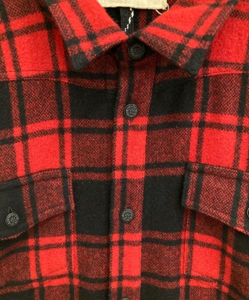 OFFWHITE（オフホワイト）OFFWHITE (オフホワイト) ナンバリングシャツ レッド サイズ:Lの古着・服飾アイテム