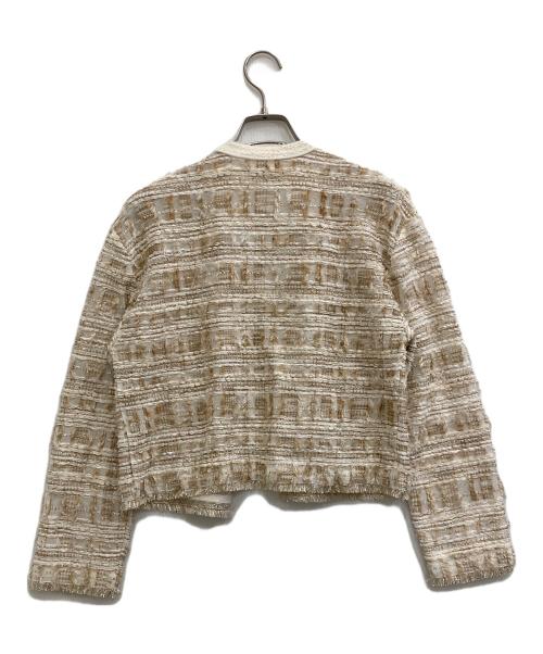 BALLSEY（ボールジィ）BALLSEY (ボールジィ) マテリアルミックスツイード ショートカーディガン アイボリー サイズ:Sの古着・服飾アイテム