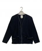 STILL BY HANDスティルバイハンド）の古着「パイピングネップカーディガン」｜ネイビー