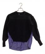 3.1 phillip limスリーワンフィリップリム）の古着「切替ローゲージニット」｜ブラック