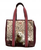 ANYA HINDMARCHアニヤ・ハインドマーチ）の古着「猫プリントハンドバッグ」｜ボルドー