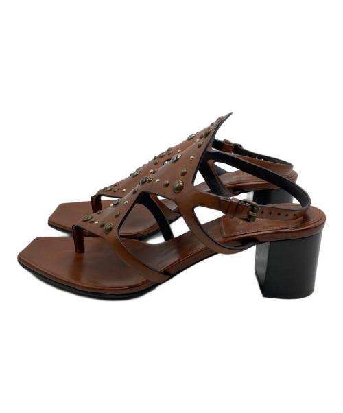 Saint Laurent Paris（サンローランパリ）Saint Laurent Paris (サンローランパリ) スタッズサンダル ブラウン サイズ:38の古着・服飾アイテム