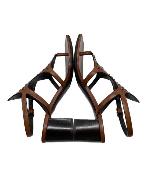 Saint Laurent Paris（サンローランパリ）Saint Laurent Paris (サンローランパリ) スタッズサンダル ブラウン サイズ:38の古着・服飾アイテム