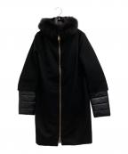 HERNOヘルノ）の古着「ファー・インナーベスト付き カシミア ロングコート」｜ブラック