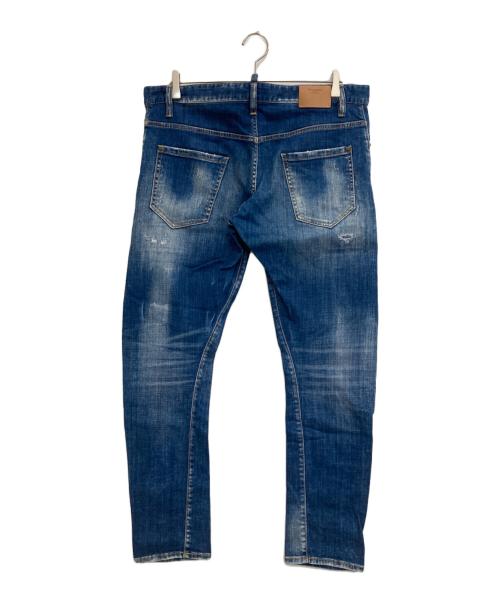 DSQUARED2（ディースクエアード）DSQUARED2 (ディースクエアード) MEDIUM SLASH WASH SEXY TWIST JEANS インディゴ サイズ:50の古着・服飾アイテム