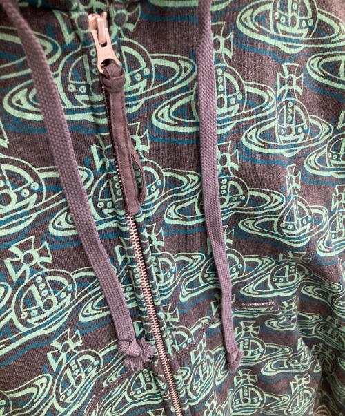 Vivienne Westwood man（ヴィヴィアン ウェストウッド マン）Vivienne Westwood man (ヴィヴィアン ウェストウッド マン) ORBリピート ジップ パーカー グリーン サイズ:44の古着・服飾アイテム