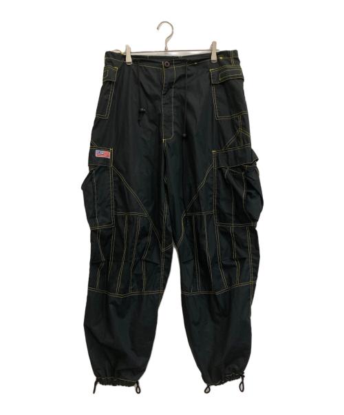 UFO JEANS（ユーフォージーンズ）UFO JEANS (ユーフォージーンズ) パラシュートパンツ ブラック サイズ:Mの古着・服飾アイテム