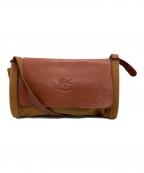 IL BISONTEイル ビゾンテ）の古着「レザーコンビ ミニショルダーバッグ」｜ブラウン