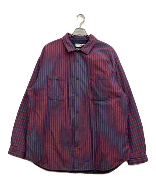SUPREME（シュプリーム）Supreme (シュプリーム) MM6 Maison Margiela (エムエムシックスメゾンマルジェラ) Padded Shirt ネイビー×レッド サイズ:XLの古着・服飾アイテム