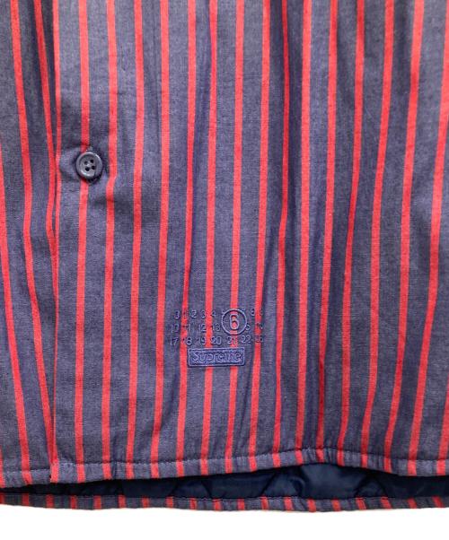 SUPREME（シュプリーム）Supreme (シュプリーム) MM6 Maison Margiela (エムエムシックスメゾンマルジェラ) Padded Shirt ネイビー×レッド サイズ:XLの古着・服飾アイテム