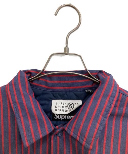 SUPREME（シュプリーム）Supreme (シュプリーム) MM6 Maison Margiela (エムエムシックスメゾンマルジェラ) Padded Shirt ネイビー×レッド サイズ:XLの古着・服飾アイテム
